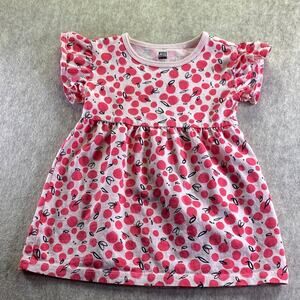 Tea Collection Pink Cherry/Apple Pattern Baby Dress Size 12-18 Months